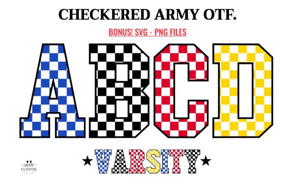 Checkered Army Bundle: Racing Flag Typography for Dynamic Design