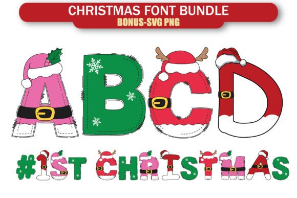 Christmas Alphabet Bundle – 4-in-1: Festive Typography for Designers