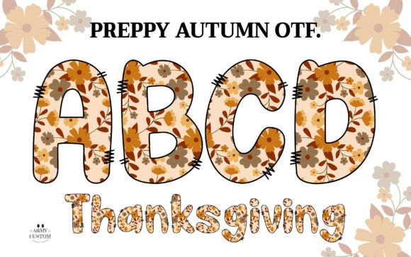Embrace Autumnal Charm with Preppyautumn Floral Typography