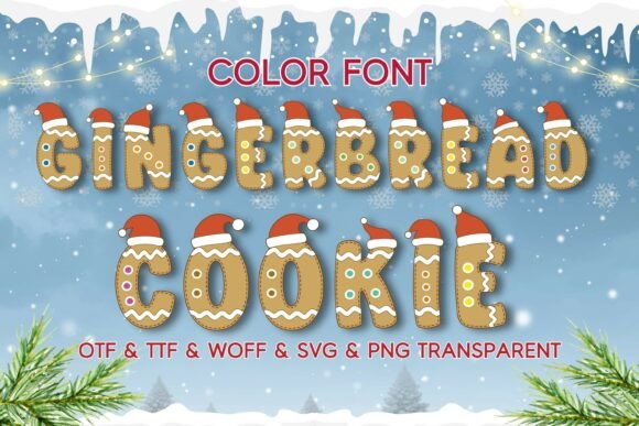 Gingerbread Cookie: A Festive Color Font for Creative Design