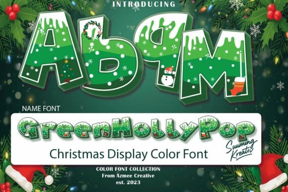GreenHollyPop: Festive Typography for Creative Projects