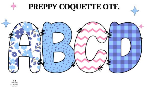Preppy Coquette Bundle: A Typographical Journey in Classic Style