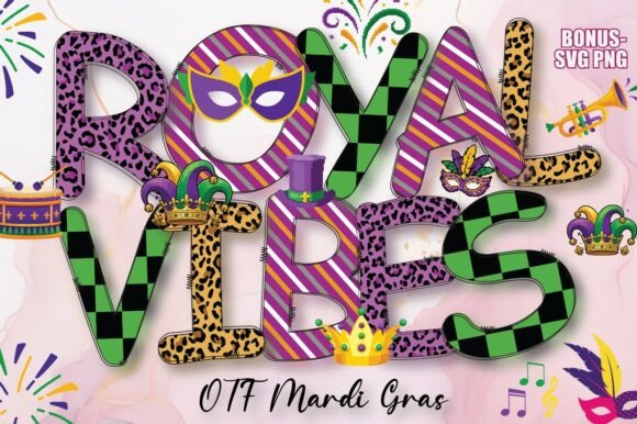 Royal Vibes Pack: Bold Mardi Gras Font Bundle